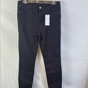 Piombo Stretch Cotton black skinny jeans, size 10 New tags straight leg